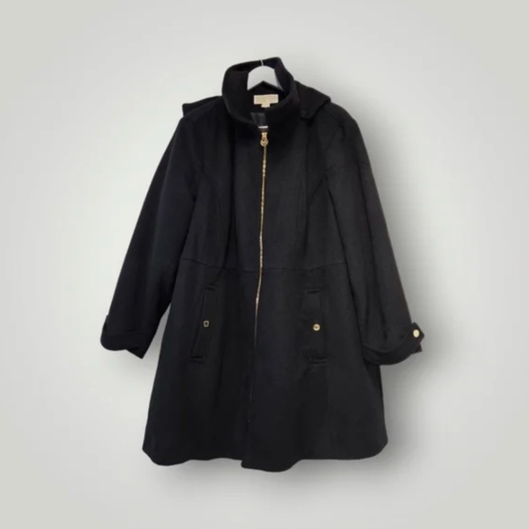 MICHAEL KORS women's WOOL BLEND COAT JACKET WITH HOOD SIZE 3X - Picture 4 of 11